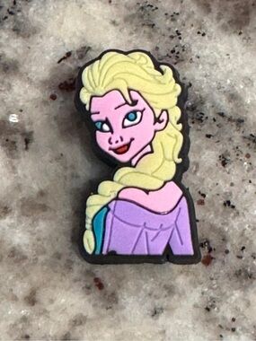 CROCS Frozen Character Jibbitz Charm - Yellow Hair, Pink Skin, Purple Dress